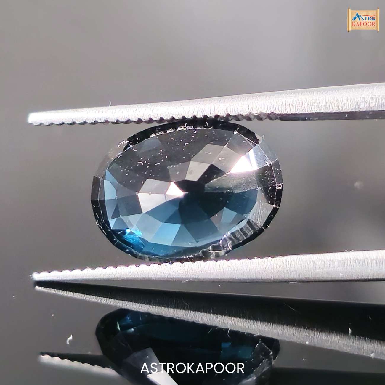 3.68 Carats Natural Blue Sapphire 10.85 mm x 7.92 mm x 4.96 mm