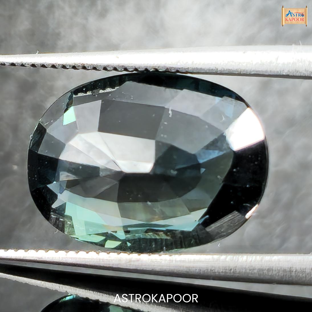 7.19 Carats Natural Greenish Blue Sapphire 14.38mm x 10.43mm x 5.25mm