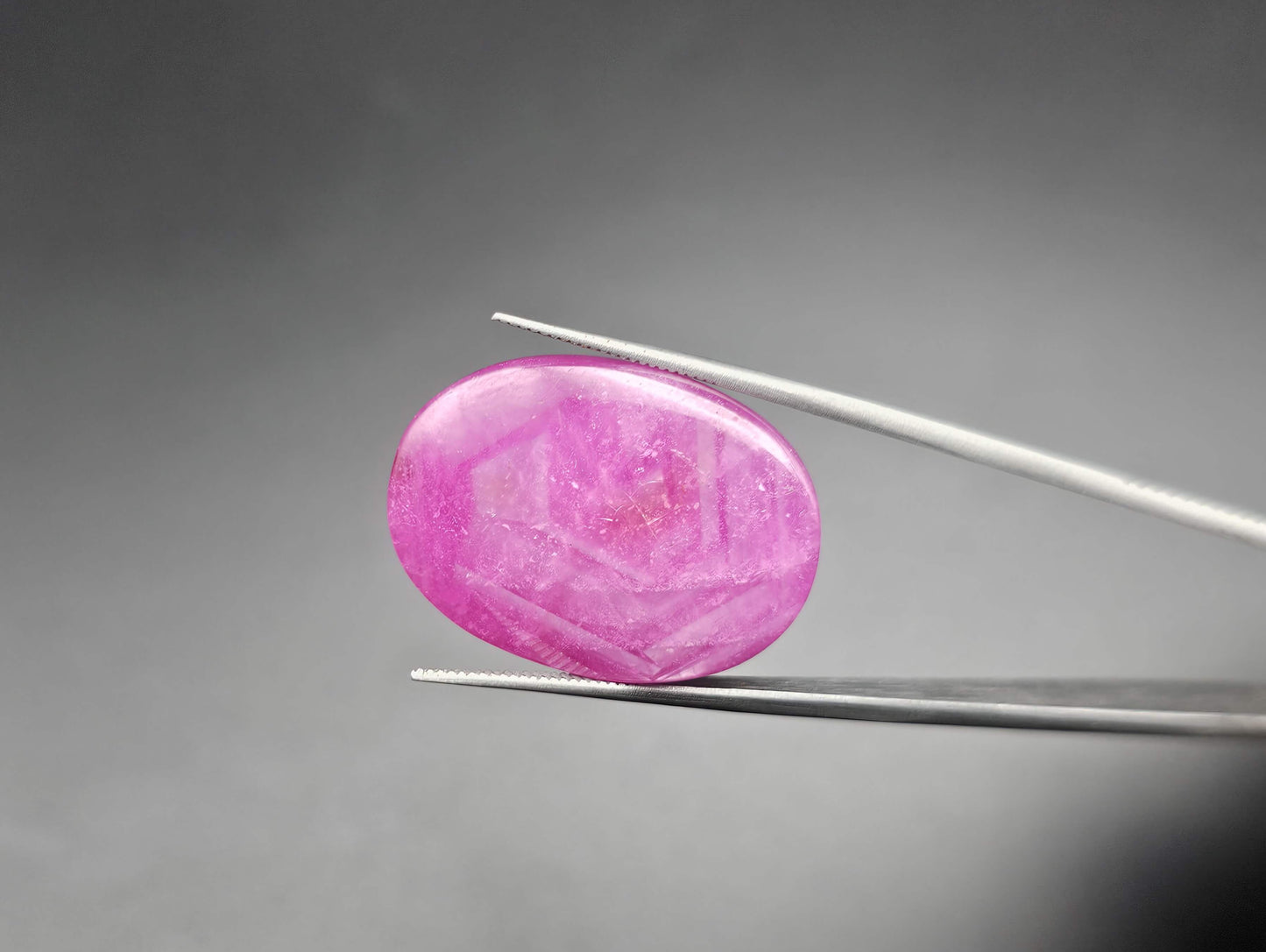 60.83 Carats Natural Johnson Mine Pinkish Red Star Ruby 24.04 x 17.63 x 11.78 mm