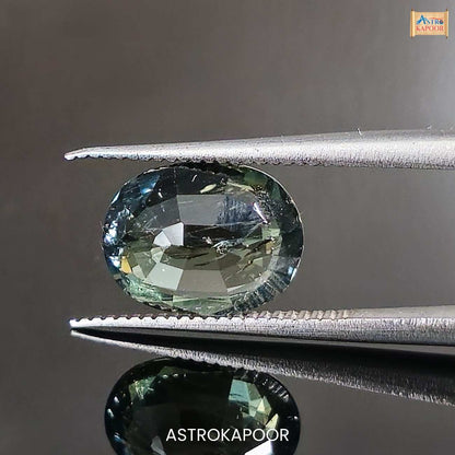 3.13 Carats Natural Bluish Green Sapphire 9.79 mm x 7.53 mm x 4.47 mm