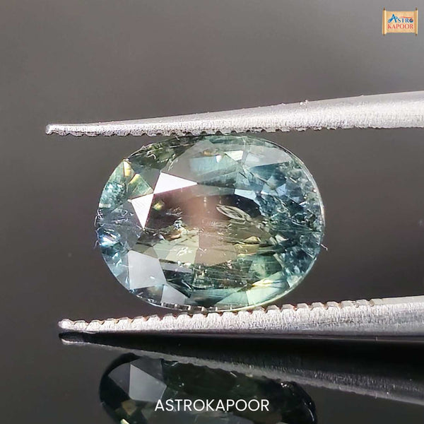 3.13 Carats Natural Bluish Green Sapphire 9.79 mm x 7.53 mm x 4.47 mm