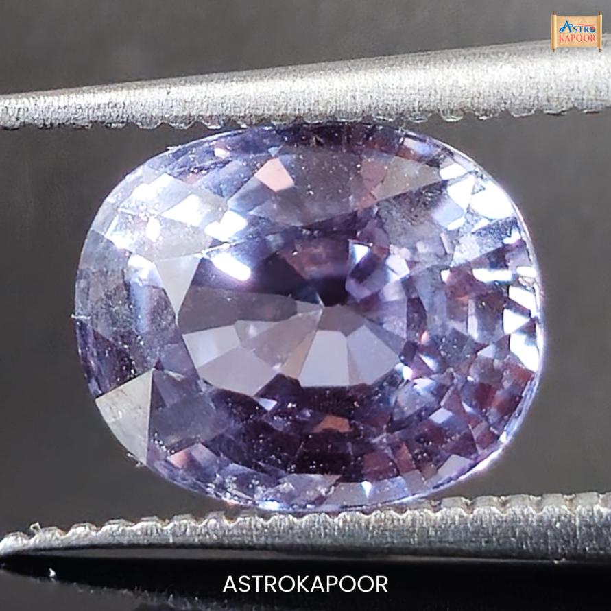 3.48 Carats Natural Violet Blue to Pink Sapphire 8.85mm x 7.30mm x 5.83mm