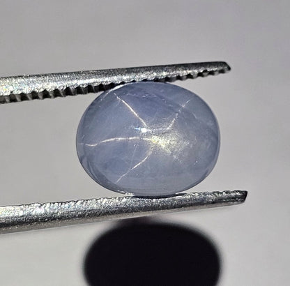 3.03 Carats Natural Dark Pastel Blue Star Sapphire 8.29 x 6.66 x 5.00 mm