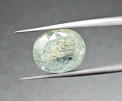 11.77 Carats Natural Lime Green Sapphire 13.99 x 11.74 x 7.70 mm