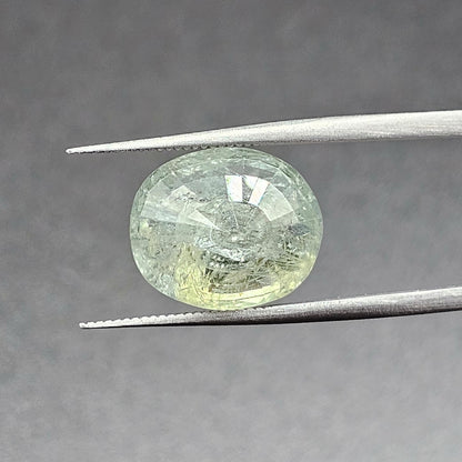 11.77 Carats Natural Lime Green Sapphire 13.99 x 11.74 x 7.70 mm