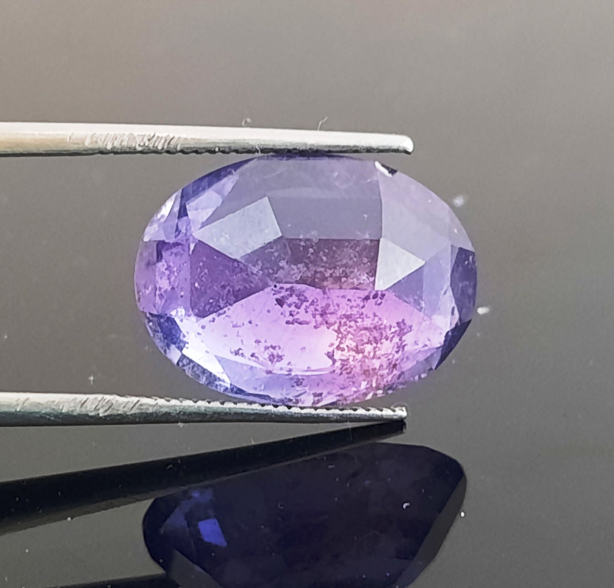 12.82 Carats Natural Colour Changing Sapphire Purple Blue to Violet 16.35x11.90x7.89mm