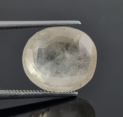 12.83 Carats Natural White Sapphire 14.18x12.47x6.85 mm